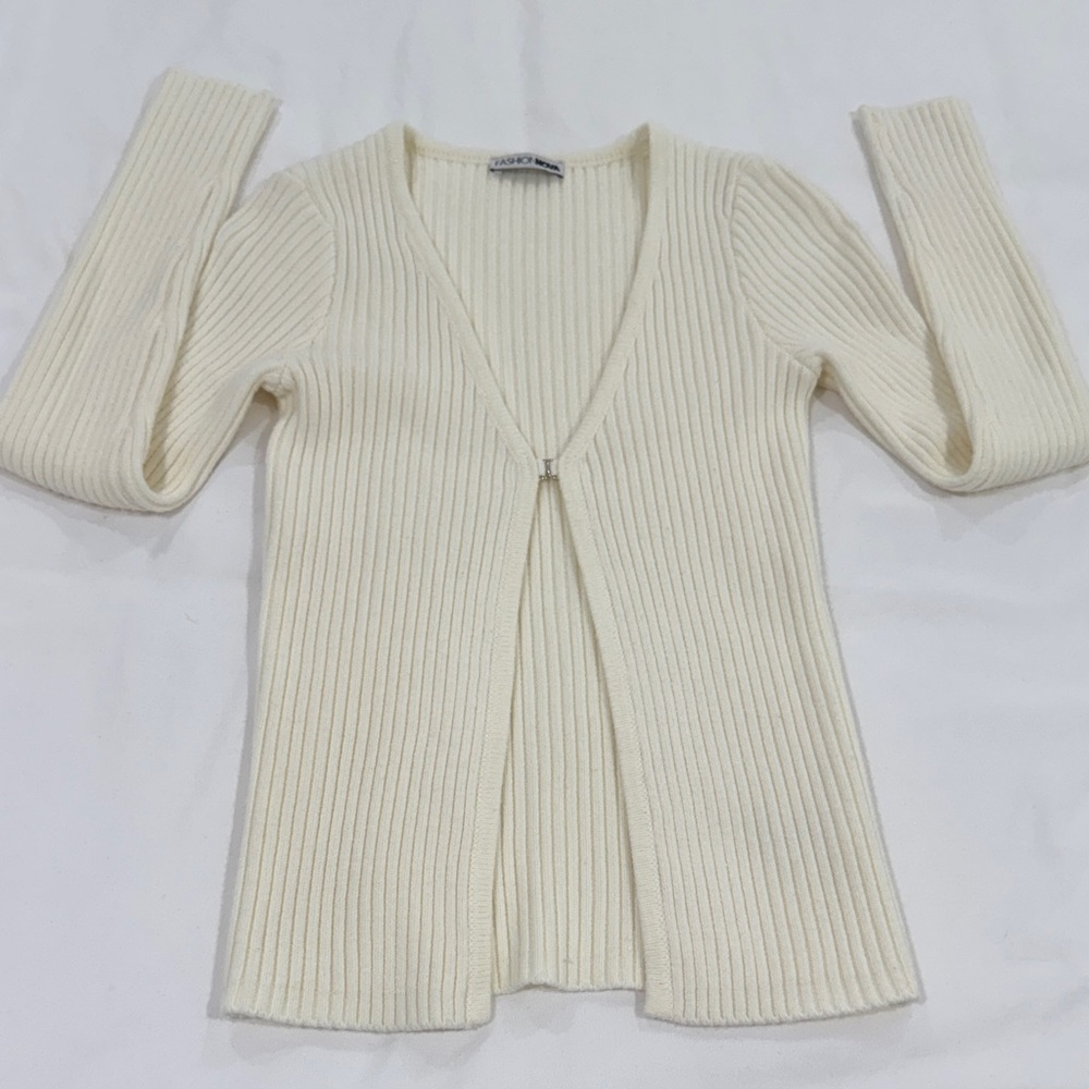 Cream Ribbed Sweater